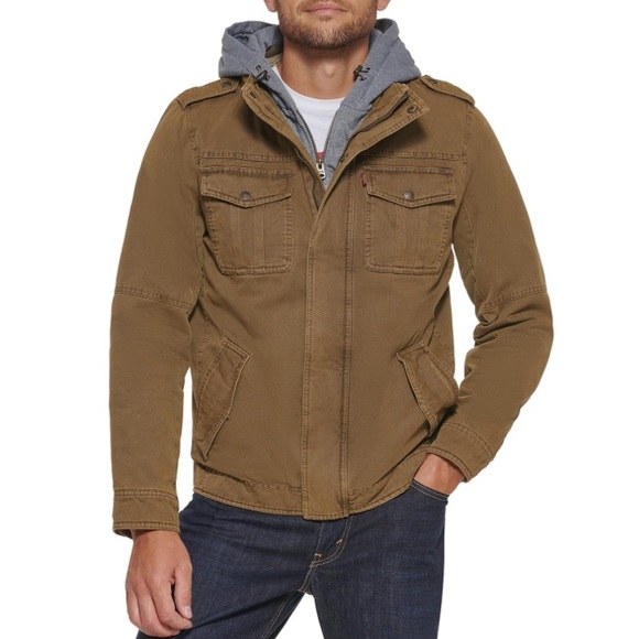 New Levi’s mens cotton hooded military jacket size XL - Picture 3 of 7